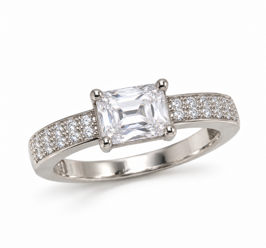 Silver Radiance Emerald-Cut Ring