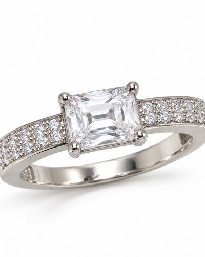 Silver Radiance Emerald-Cut Ring