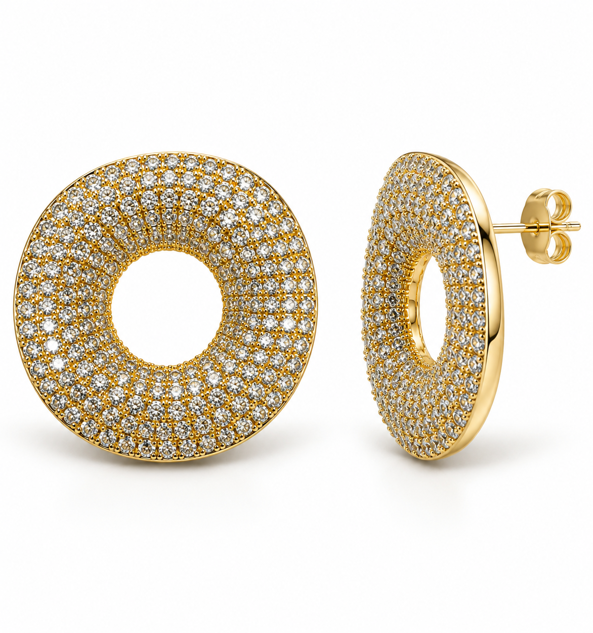 Luminous Pavé Circle Hoop Earrings
