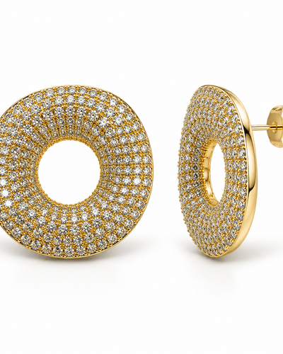 Luminous Pavé Circle Hoop Earrings