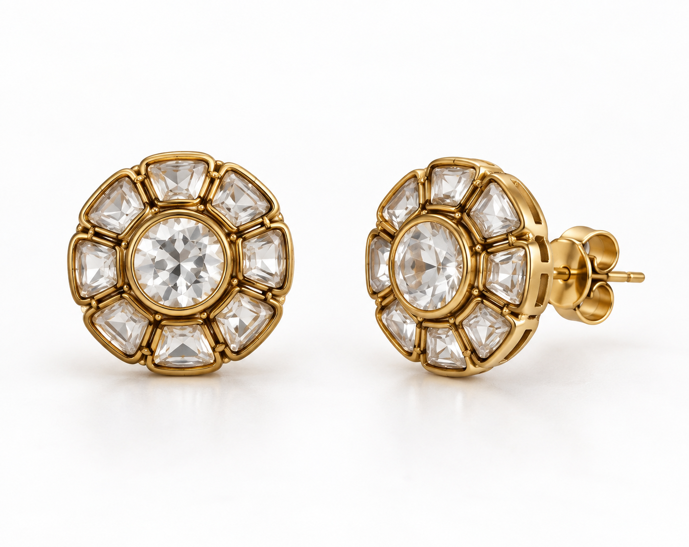 Golden Teardrop Pavé Earrings