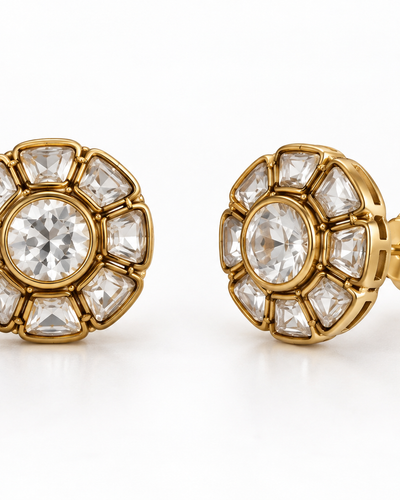 Golden Teardrop Pavé Earrings