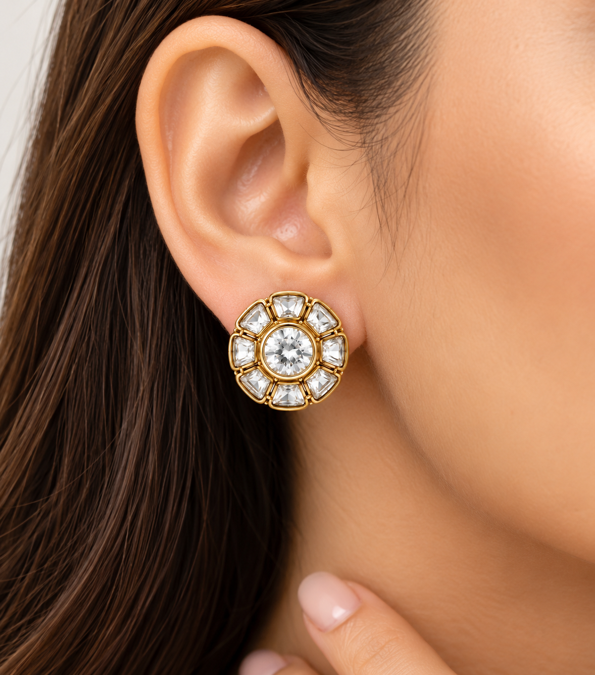 Golden Teardrop Pavé Earrings
