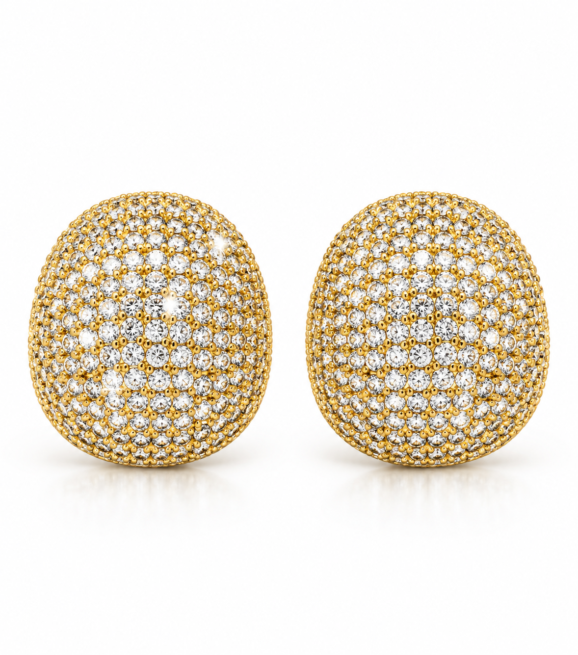 Radiant Crystal Disc Stud Earrings