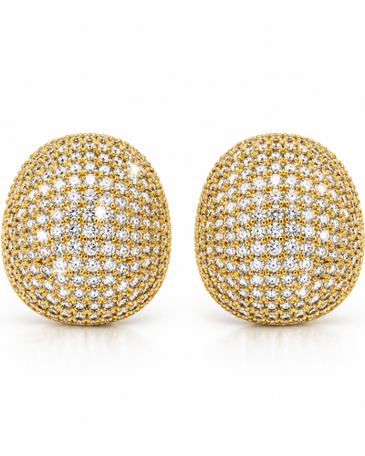 Radiant Crystal Disc Stud Earrings