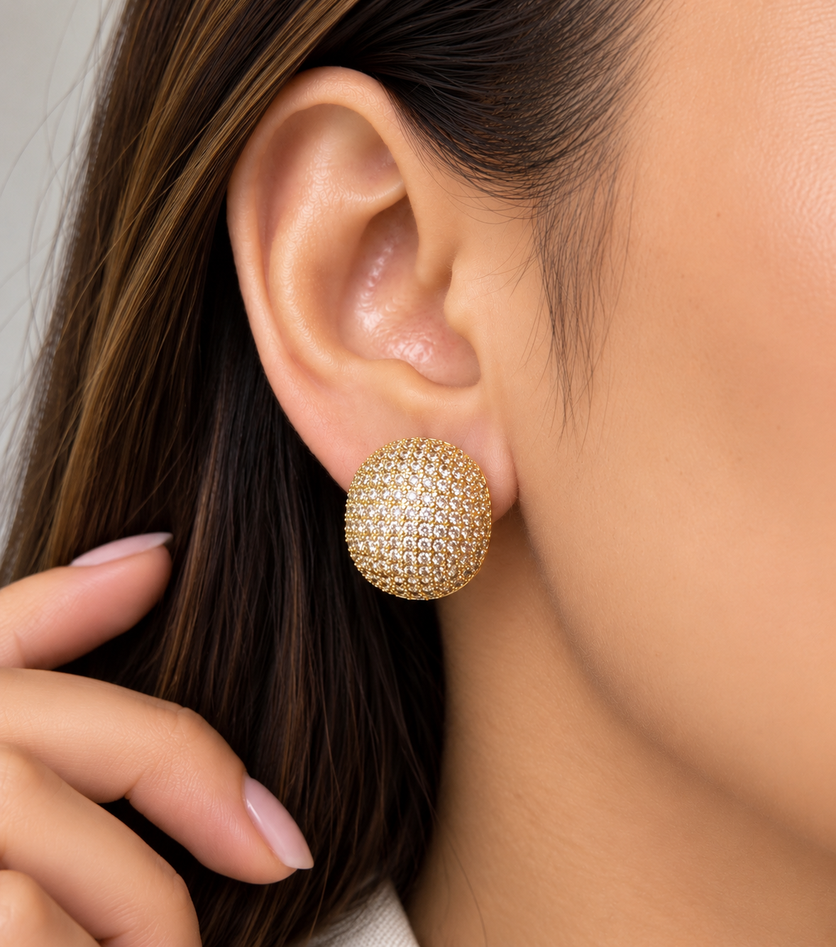 Radiant Crystal Disc Stud Earrings