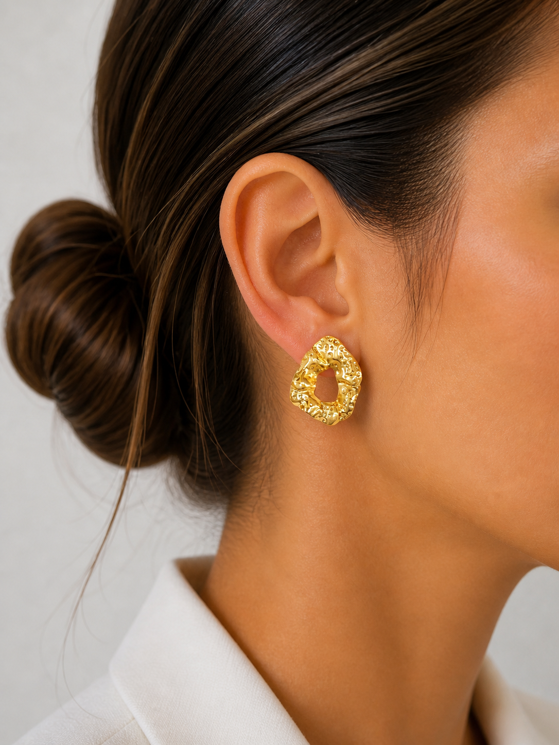 Abstract Gold Stud