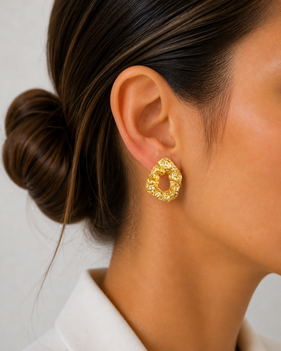 Abstract Gold Stud