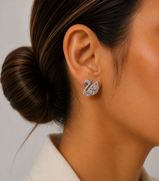 Swan Crystal Stud