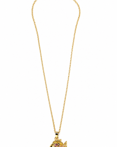 Studded Gold Fish Pendant