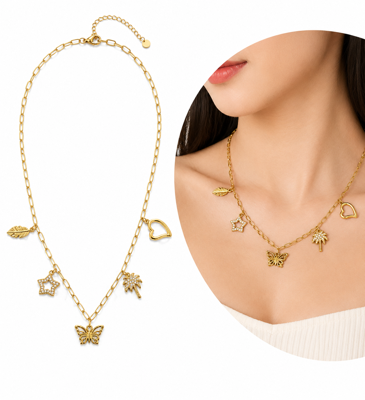 Studded charm Chain