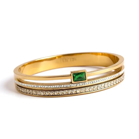 Emerald Luxe Crystal Bangle