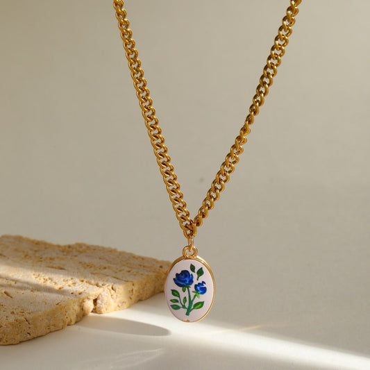 Rose Oval Pendant
