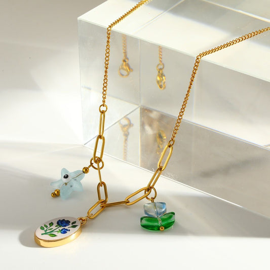 Multi Charm Link Necklace