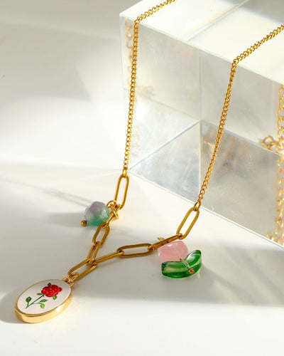 Pastel Charm Link Necklace