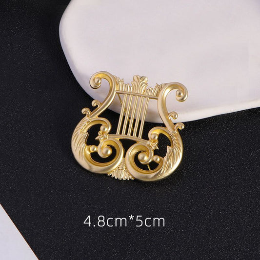Vintage harp design Brooch