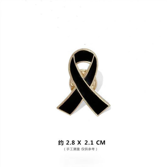Elegant black ribbon Brooch