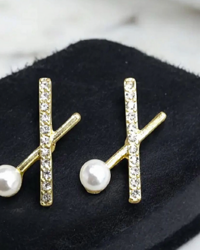 Pearled Studded Crossed Band Sticks