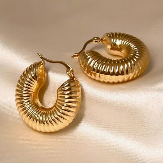 Golden Coin Hoops