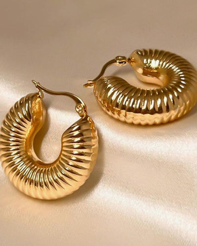 Golden Coin Hoops