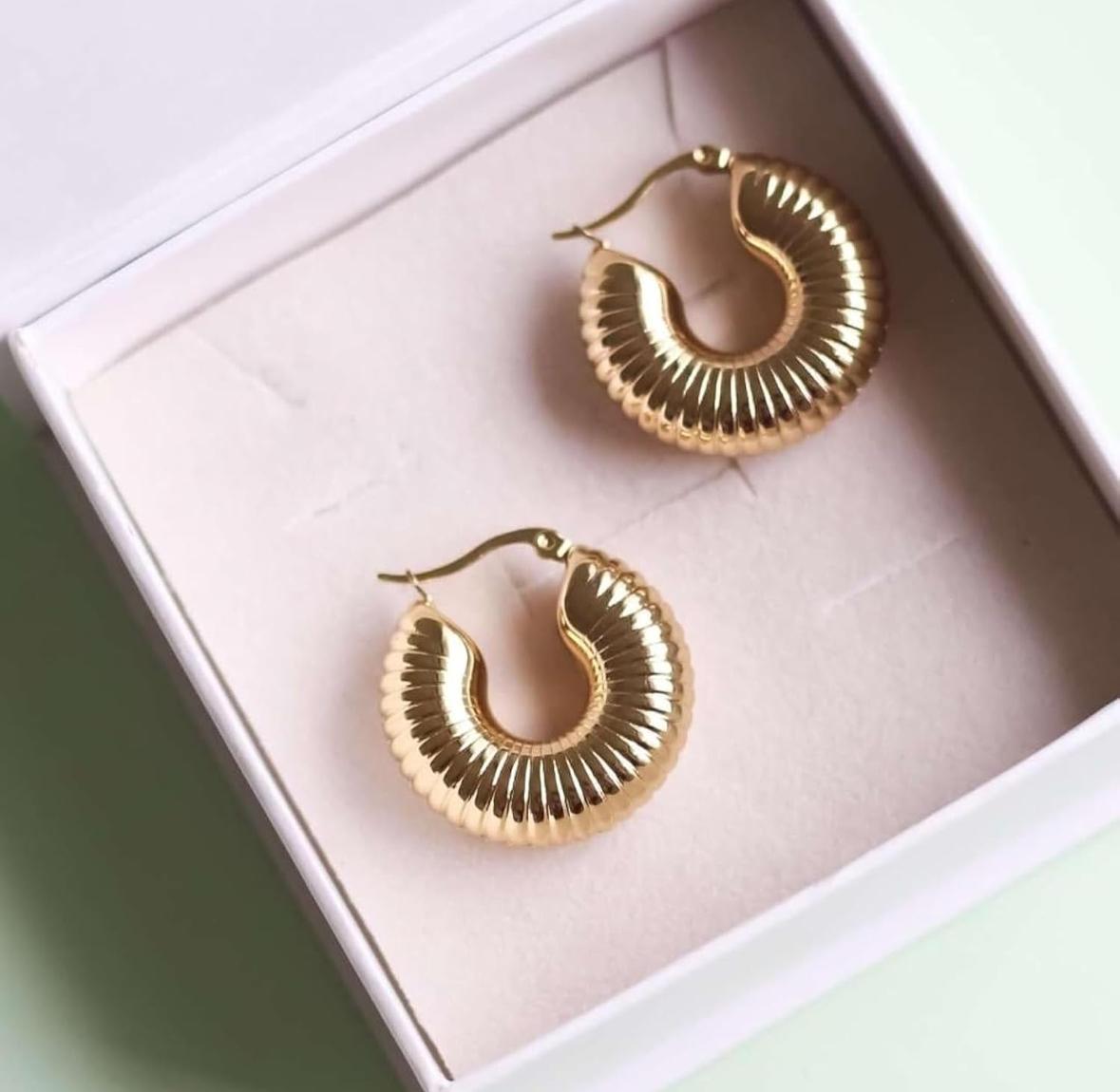 Golden Coin Hoops