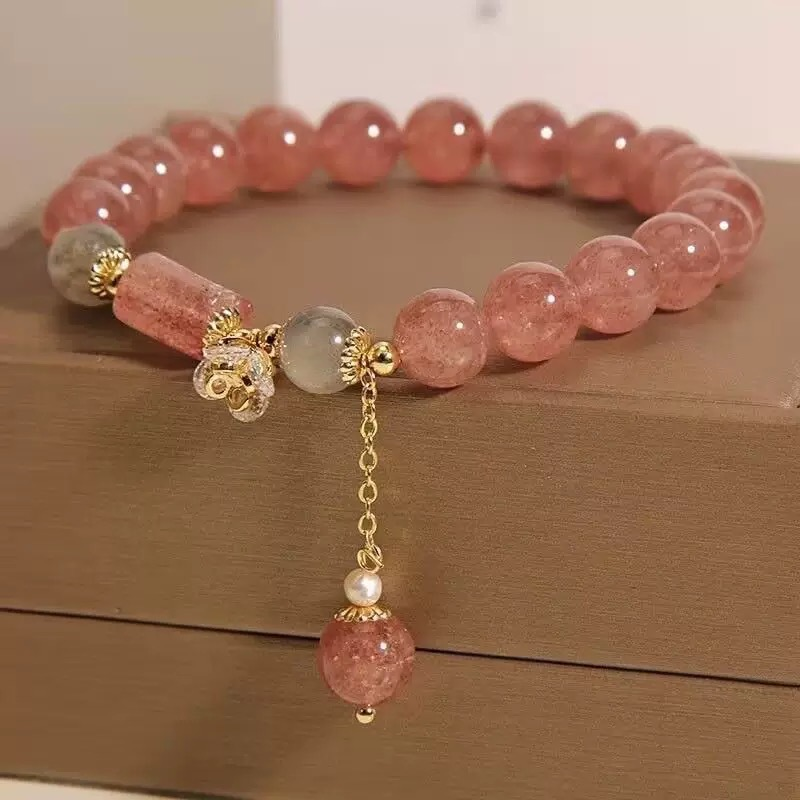 Pink Bead Charm Bracelet