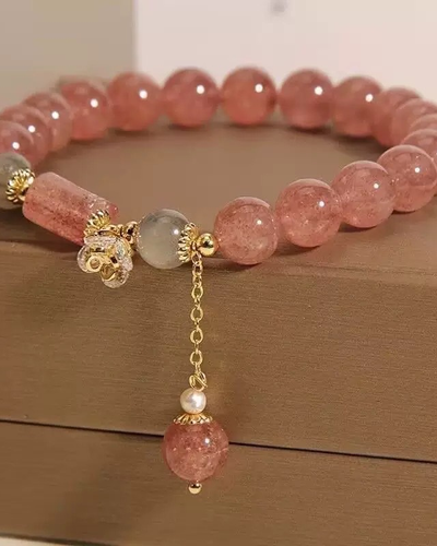 Pink Bead Charm Bracelet