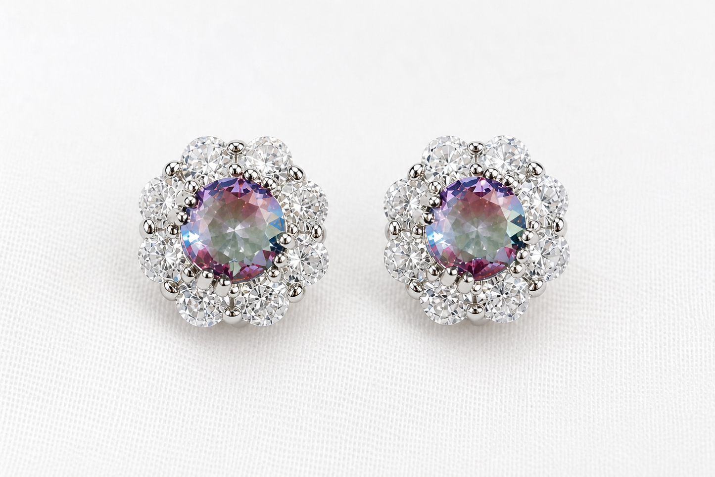 Floral Crystal Stud