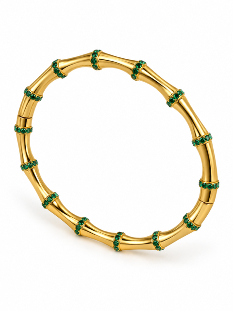 Emerald Bamboo Luxe Bracelet