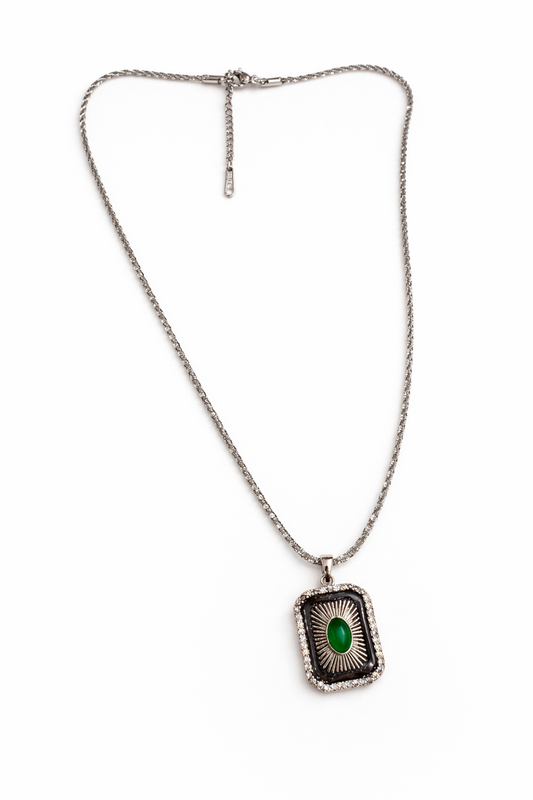 Black and green chain pendant