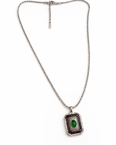 Black and green chain pendant