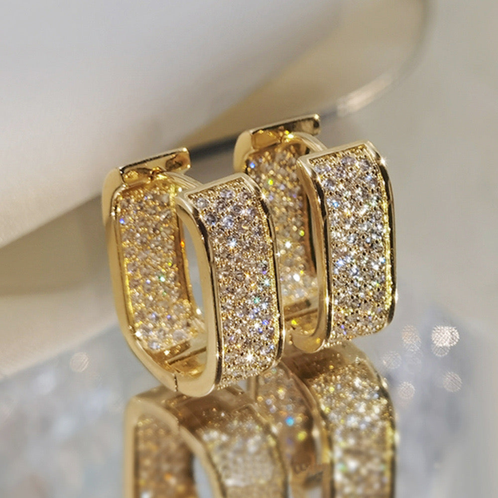 Crystal Gold Hoops