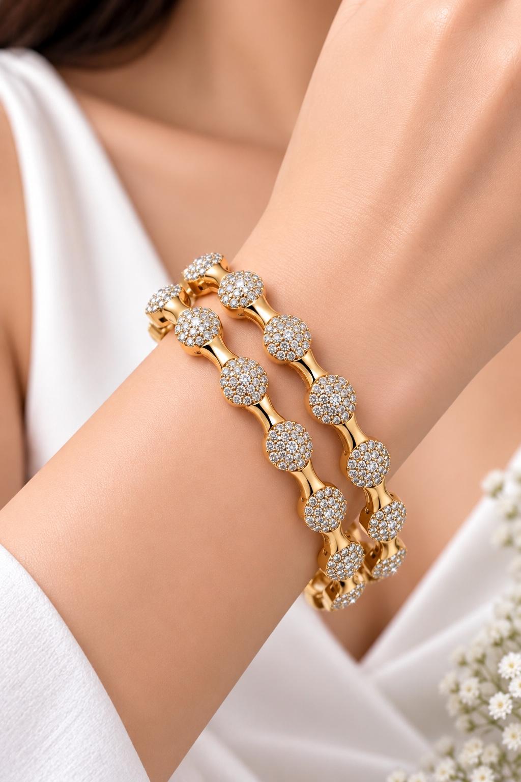 Regal Pavé Double-Row Bangle
