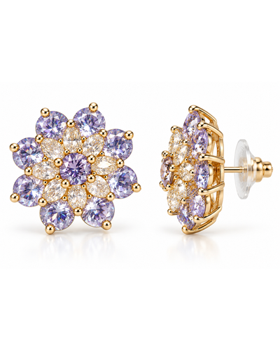 Lavender Bloom Crystal Earrings