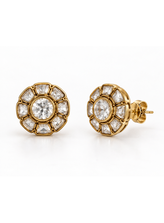 Golden Teardrop Pavé Earrings