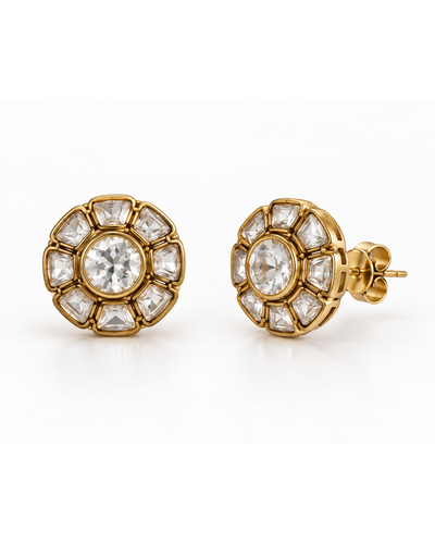 Golden Teardrop Pavé Earrings