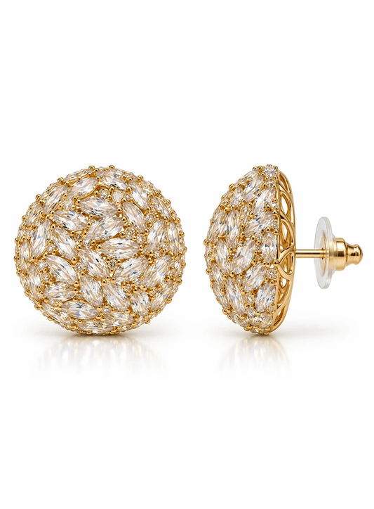 Crystal Snowball Stud Earrings
