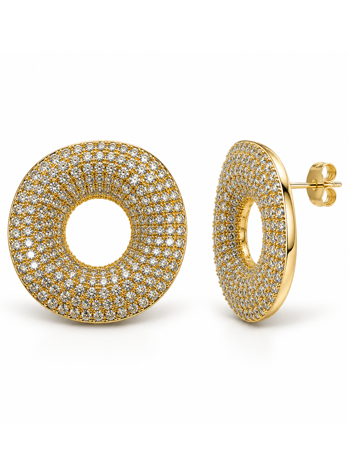 Luminous Pavé Circle Hoop Earrings