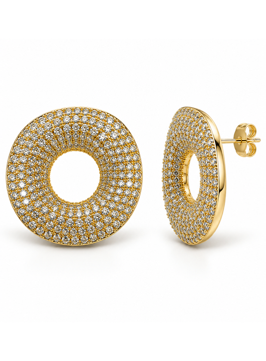 Luminous Pavé Circle Hoop Earrings